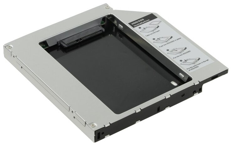 Переходник Optibay AgeStar ISMR2S для установки в ноутбук/моноблок SSD/HDD SATA вместо DVD-привода (12,7mm) ISMR2S - фото №1