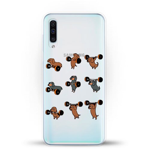 фото Силиконовый чехол спортивные таксы на samsung galaxy a50s andy & paul