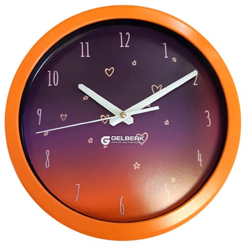 Часы настенные кварцевые Gelberk GL-901 оранжевый темный
