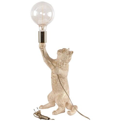 Настольная лампа светильник BOGACHO Кот Эдисон с лампой кремовый ручная работа
