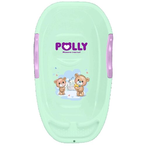 Ванночка Полимербыт Polly с аппликацией, зеленый, 25 л, 42х27.5х75 см ванночка детская полимербыт giraffix 25 л