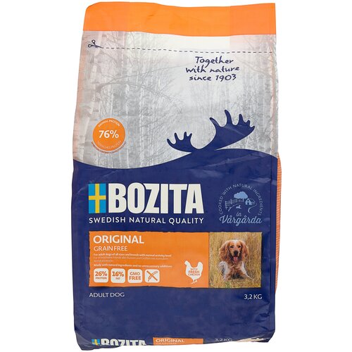 Сухой корм для собак Bozita беззерновой, курица, с картофелем 3.2 кг
