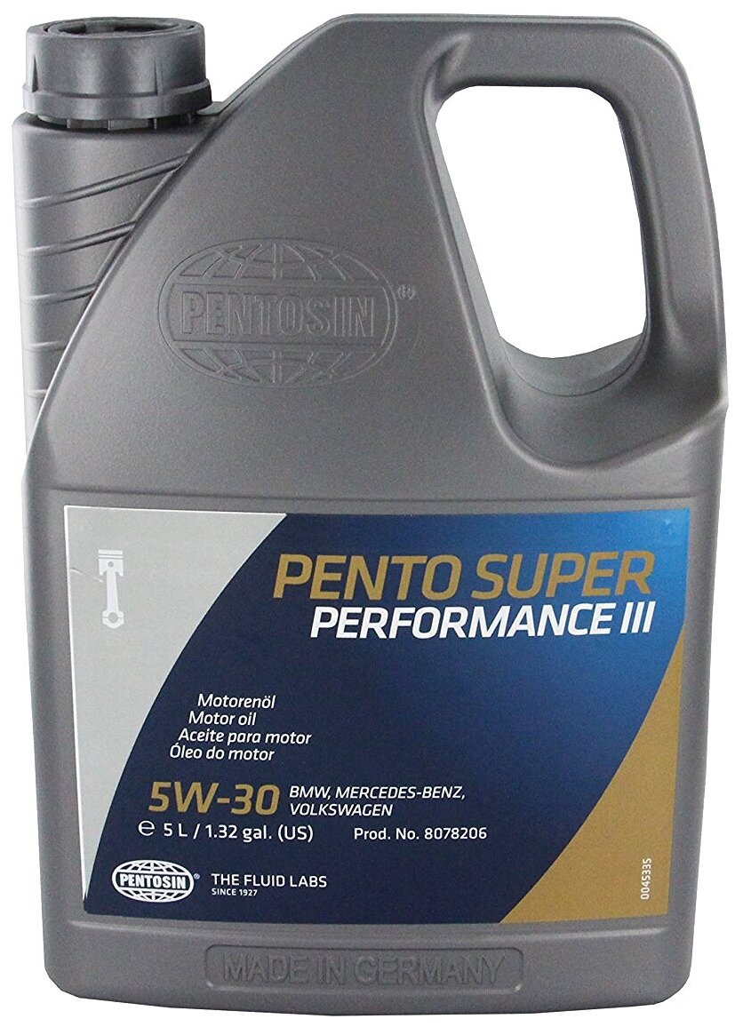 Масло моторное Pentosin Super Performans III 504/507 5W30, синтетика, 5 литров 1078206