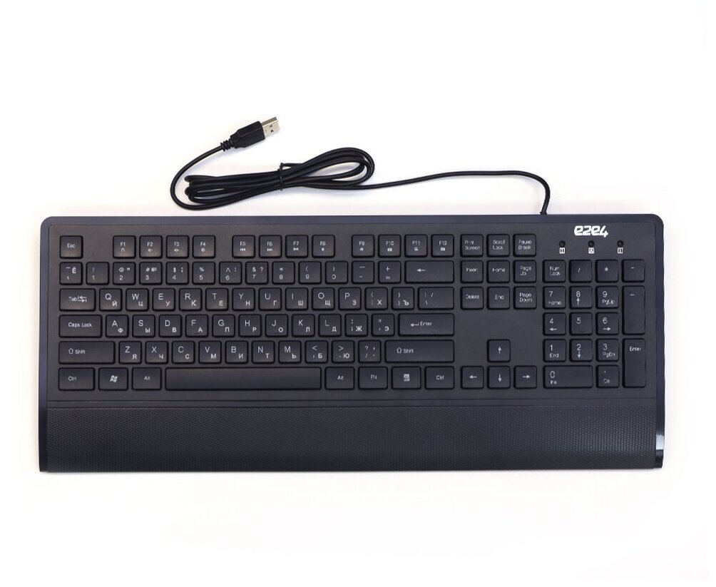 Клавиатура e2e4 KB103, мембранная, проводная, USB, черный (OT-KB103B)