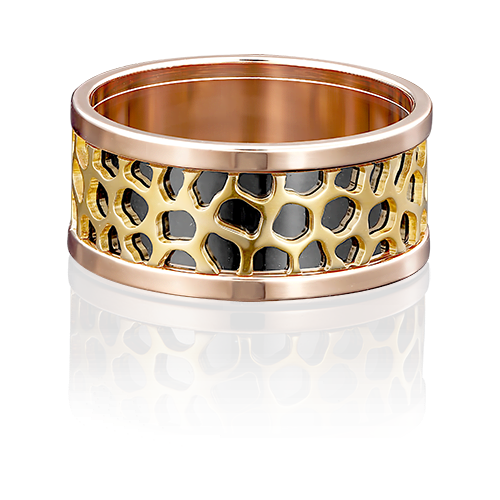 Кольцо обручальное PLATINA комбинированное золото, 585 проба, размер 18
