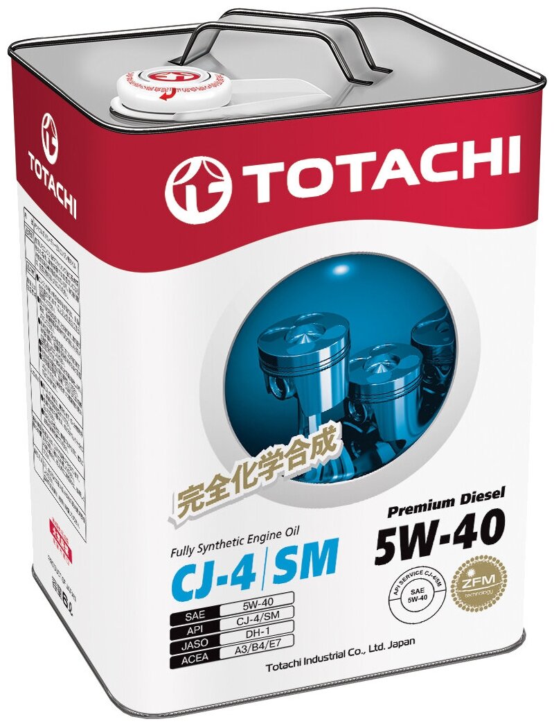 TOTACHI 11706 5W-40 6L 4562374690752 PREMIUM DIESEL FULLY SYNTHETIC CJ-4/SM старый номер