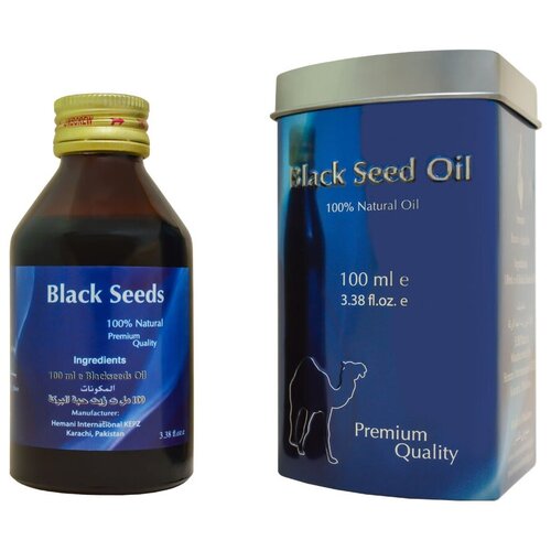 Натуральное масло черного тмина Премиум Хемани (Black Seed Oil Premium Hemani) для иммунитета, при аллергии, противовирусное средство 100мл