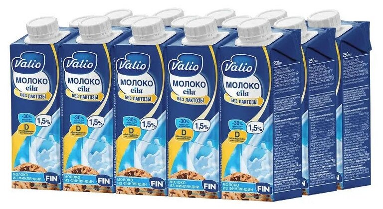Молоко Valio ультрапастеризованное без лактозы 1.5% — купить по ...