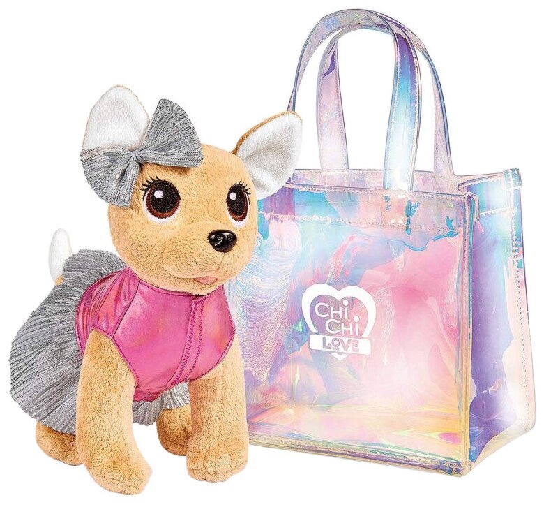 Мягкая игрушка Simba Chi-chi love Собачка Shimmer, 20 см, розовый/бежевый