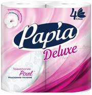 Туалетная бумага Papia Deluxe белая четырёхслойная 4 шт.