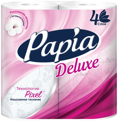 Туалетная бумага Papia Deluxe белая четырёхслойная 4 рул.