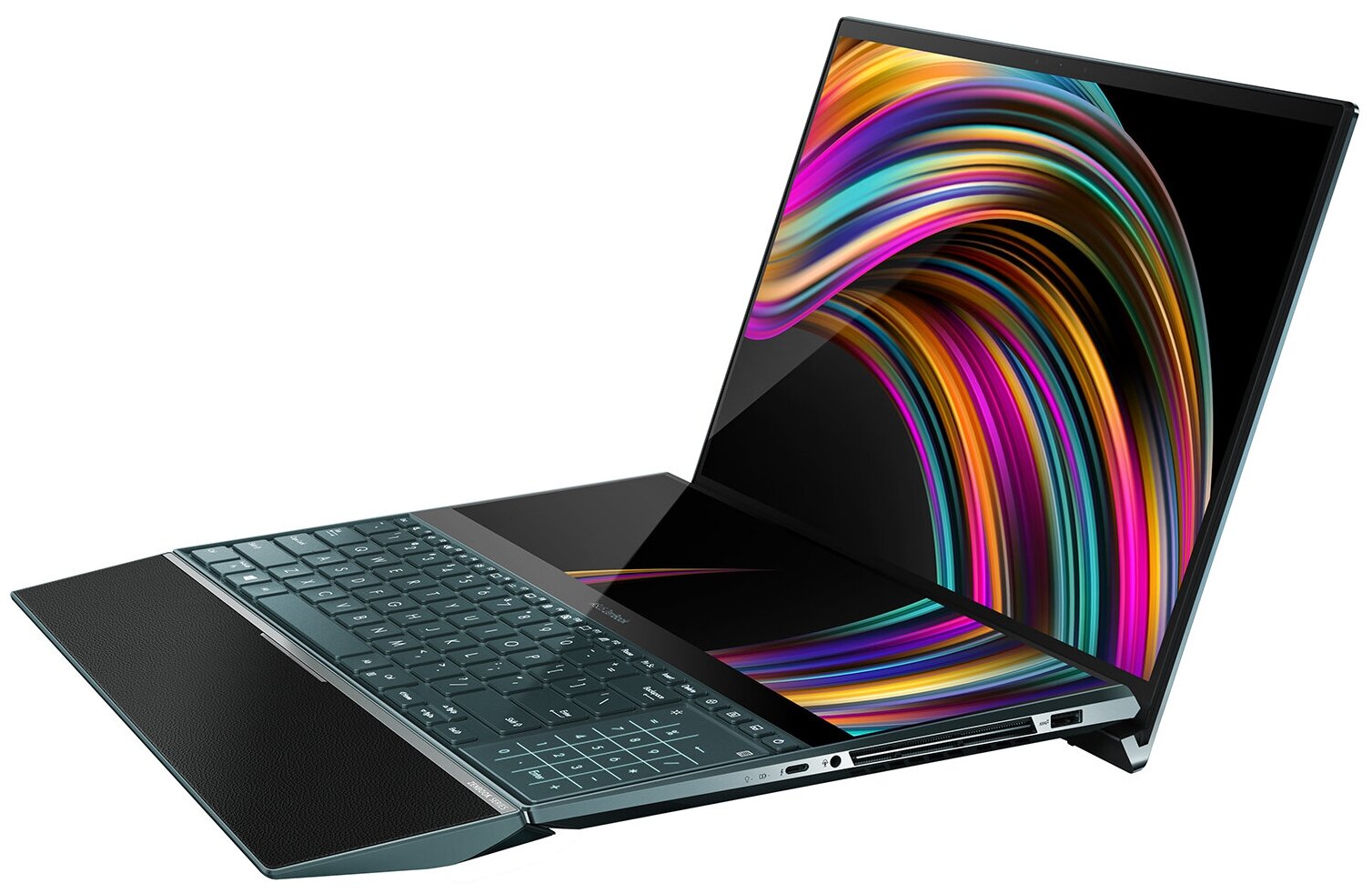 156 Ноутбук ASUS ZenBook Pro Duo UX581LV-H2025R 3840x2160 Intel Core i9 10980HK 24 ГГц SSD 1 ТБ NVIDIA GeForce RTX 2060 Windows 10 Pro 90NB0RQ1-M02150 темно-синий