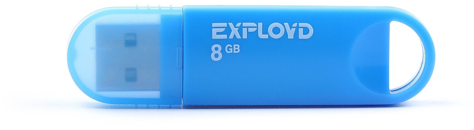 Флешка Exployd 570, 8 Гб, USB2.0, чт до 15 Мб/с, зап до 8 Мб/с, синяя