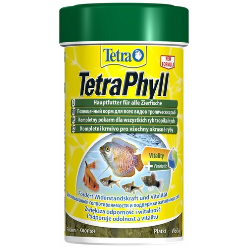 Сухой корм для рыб, ракообразных Tetra TetraPhyll Flakes, 100 мл, 33 г