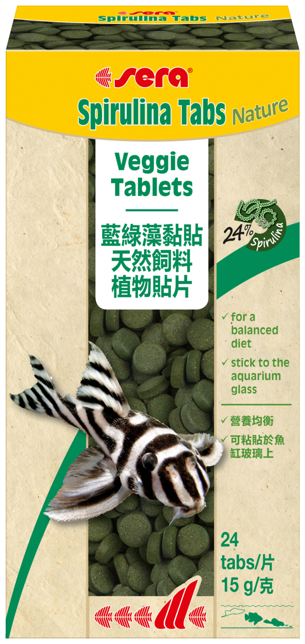 Корм для рыб Sera Spirulina tabs растительный в таблетках, 24 таблетки, 15 гр - фотография № 1