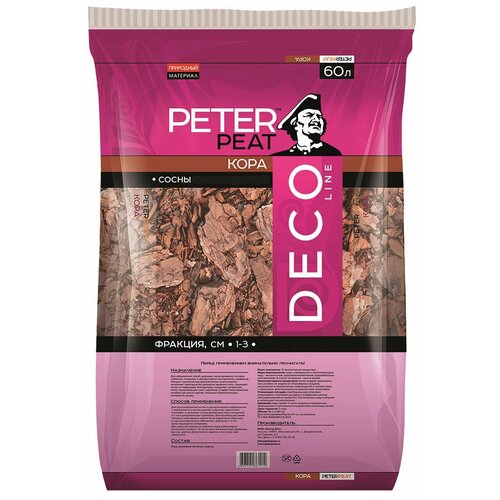 Кора сосновая PETER PEAT Deco Line фракция 10-30 мм, 60 л