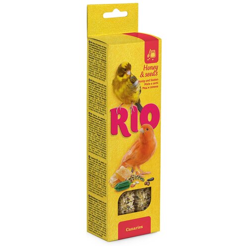 Лакомство для птиц RIO с медом и полезными семенами , 80 г , 2 шт. в уп. лакомство для канареек rio тропические фрукты палочки 2х40 гр 3 уп