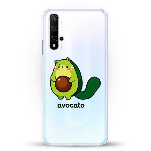 фото Силиконовый чехол авокадо-кот на huawei nova 5t andy & paul