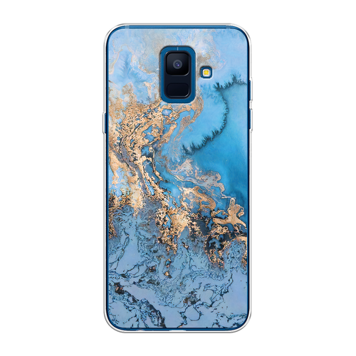 Силиконовый чехол на Samsung Galaxy A6 / Самсунг Галакси А6 Морозная лавина синяя