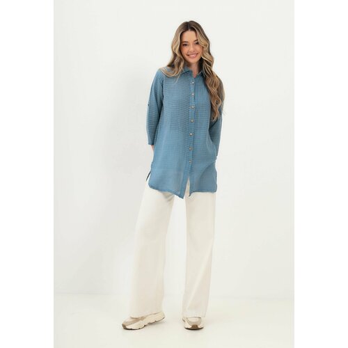 Рубашка Luisa Moretti, размер 42/44, синий рубашка luisa moretti размер 42 44 белый