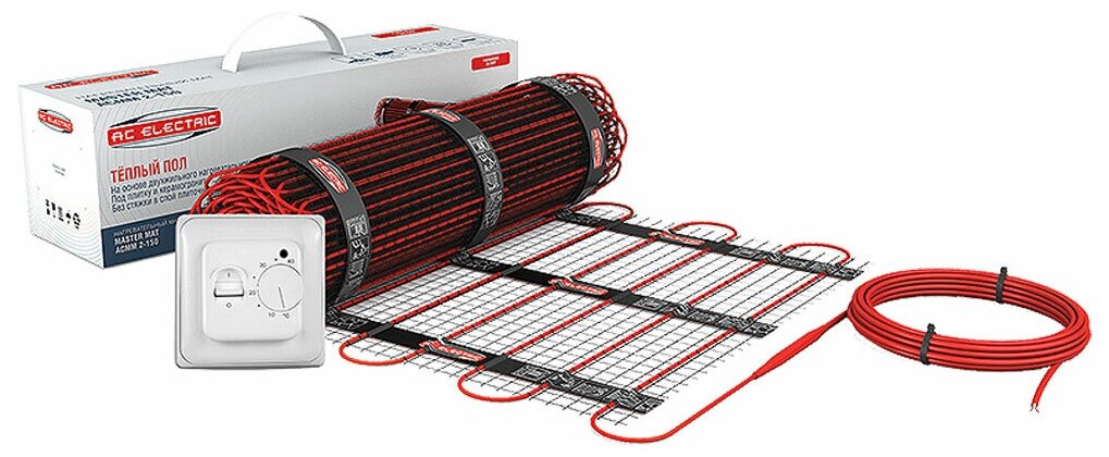 Комплект теплого пола (мат) AC ELECTRIC ACMM 2-150-8 с терморегулятором - фотография № 1