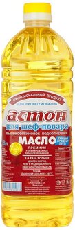 Масло подсолнечное Астон рафинированное высокоолеиновое Для шеф-повара, 1.8 л — купить в интернет-магазине по низкой цене на Яндекс Маркете