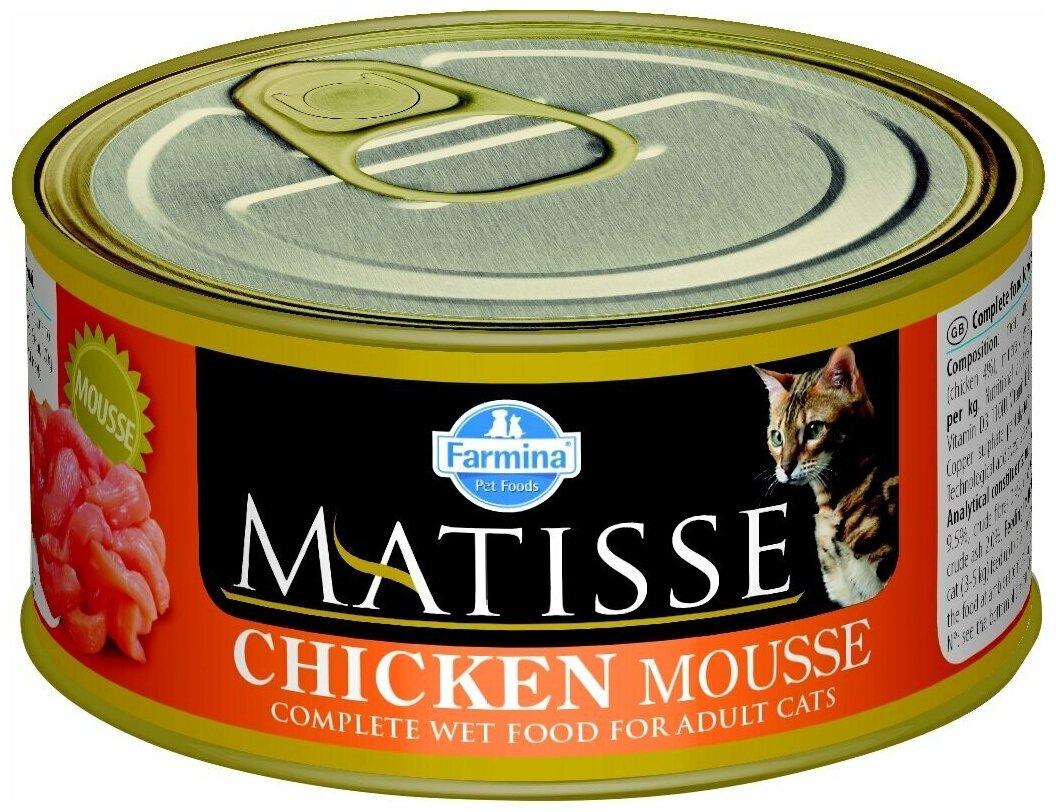 Влажный корм для кошек Farmina Matisse, с курицей 85 г (мусс)