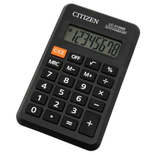 Калькулятор карманный Citizen LC-310NR, 8 разрядов, питание от батарейки, 69*114*14мм, черный