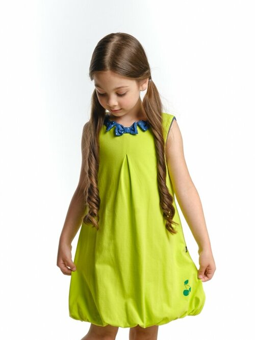 Платье Mini Maxi, хлопок, трикотаж, размер 98, зеленый