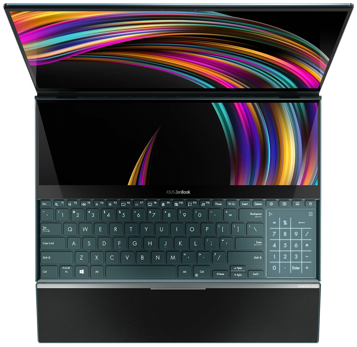 156 Ноутбук ASUS ZenBook Pro Duo UX581LV-H2025R 3840x2160 Intel Core i9 10980HK 24 ГГц SSD 1 ТБ NVIDIA GeForce RTX 2060 Windows 10 Pro 90NB0RQ1-M02150 темно-синий