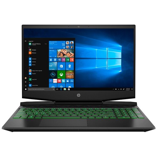 Ноутбук HP PAVILION 15-dk1041ur (Intel Core i5 10300H 2500MHz/15.6"/1920x1080/16GB/512GB SSD/NVIDIA GeForce GTX 1660 Ti MAX-Q 6GB/Windows 10 Home) 22N31EA темно-серый/зеленый хромированный логотип