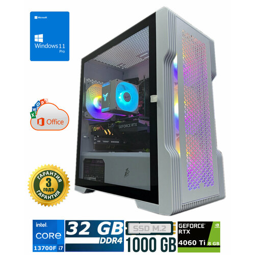 Игровой компьютер Point B8 White (i7 13700F/RAM 32 GB/SSD M2 1 TB/RTX 4060 Ti 8 GB/800W/WINDOWS 11)