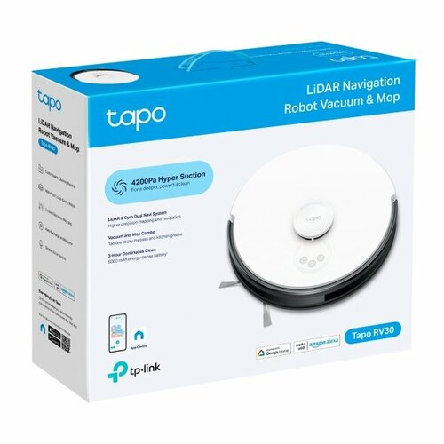 TP-Link Tapo RV30 Робот-пылесос с влажной уборкой и датчиком LiDAR