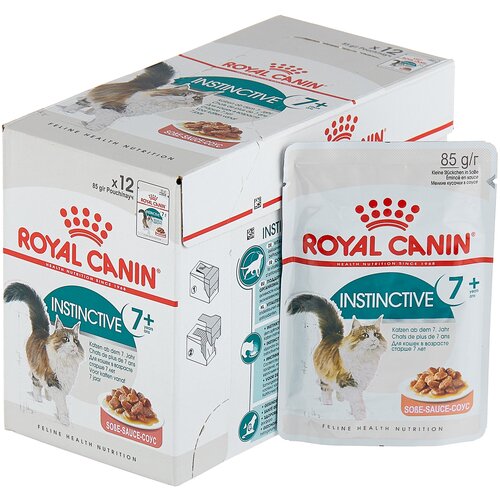 Корм ROYAL CANIN Instinctive +7 для кошек старше 7 лет, кусочки в соусе, 12шт.*85г