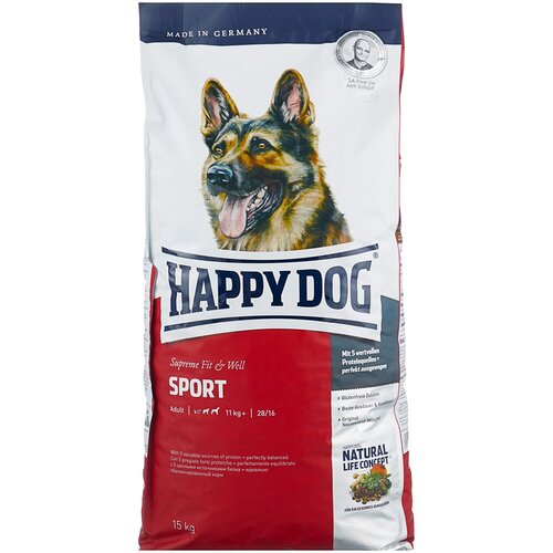 Сухой корм для собак Happy Dog Supreme Fit & Well, для активных животных 15 кг (для средних и крупных пород)