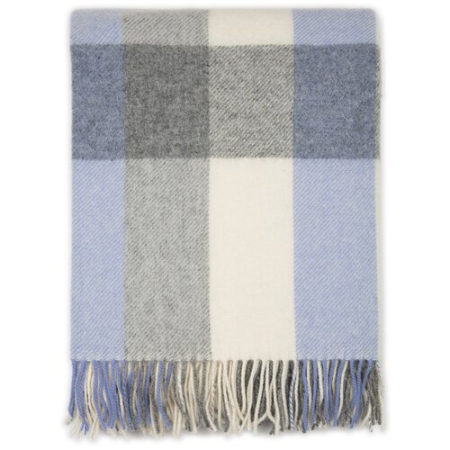 Плед из шерсти монгольского ягненка Eli 3-12 Litvilas (серый-голубой), 140x200