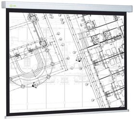 Рулонный матовый белый экран cactus Wallscreen CS-PSW-104x186