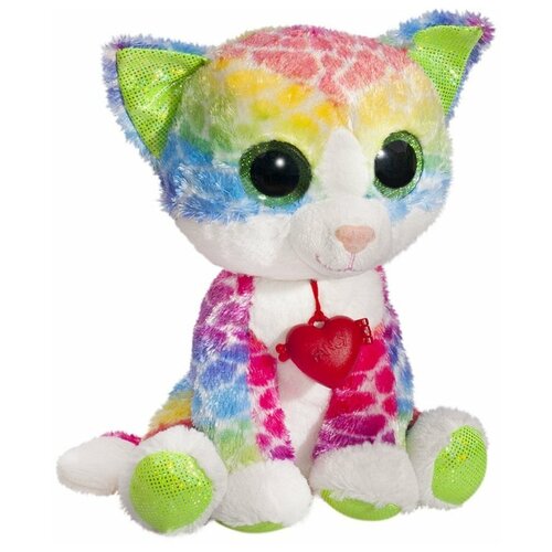 глазастик котик Мягкая игрушка Fancy Кот Глазастик Фенсик с сердечком, 23 см, разноцветный