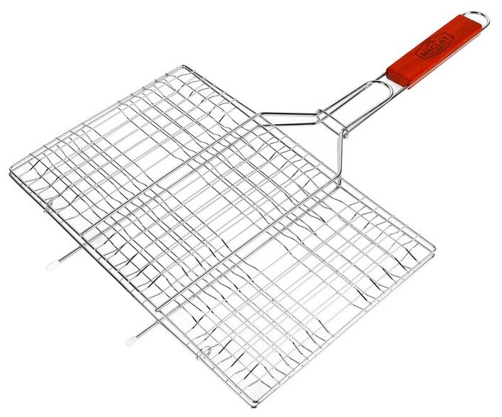 Решетка-гриль Maclay "Lux", для мяса, размер 22 х 34 х 55 см, средняя, цвет хром