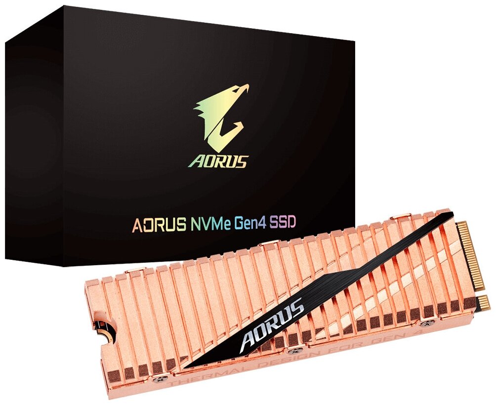 Накопитель SSD M.2 2280 GIGABYTE GP-ASM2NE6200TTTD AORUS NVMe 2TB 3D TLC PCIe Gen4x4.0 NVMe 5000/4400MB/s IOPS 750K/700K MTBF 1.77M