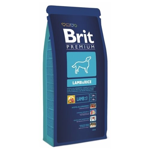 Сухой корм для собак всех пород Brit Premium, ягненок, с рисом 1 уп. х 1 шт. х 15 кг