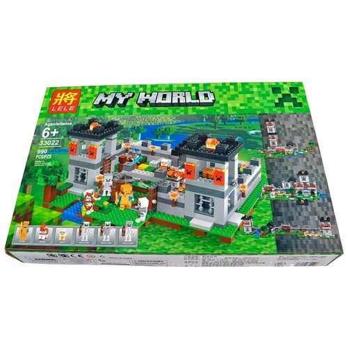 Конструктор Lele (PRCK) My World 33022 Крепость 4 в 1, 990 дет. конструктор майнкрафт домик хоббита стива 705 деталей