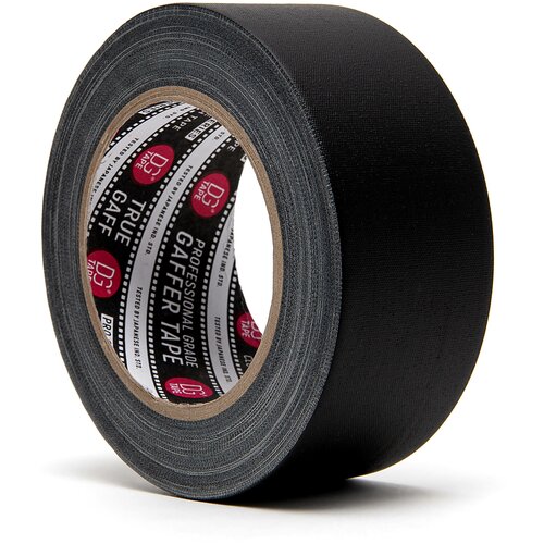 Клейкая лента тейп, скотч, черная для декора, маркировки разметки, упаковочная бордюрная, садовая, DGTAPE, серия TrueGAFF 50мм/25м