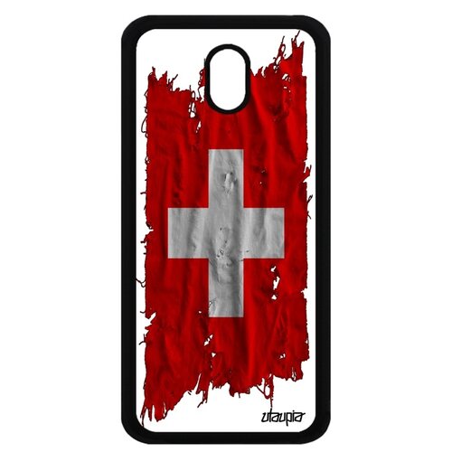 фото Чехол на телефон samsung galaxy j3 2017, "флаг швейцарии на ткани" патриот страна utaupia