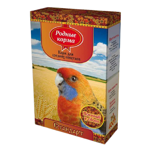 Родные корма Корм Стандарт для средних попугаев, 400 г, 34 уп. корм для средних попугаев родные корма стандарт 900 г