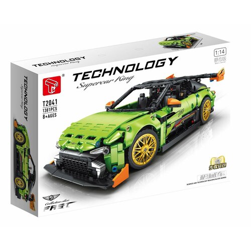 Детский конструктор гоночный автомобиль с мотором, 1381 деталей, Technology, T2041