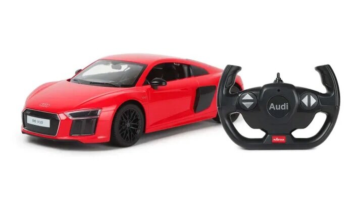 Машинка на радиоуправлении Rastar AUDI R8 2015 Version (арт.74400), 1:14(31см), двери НЕ открываются. Красная