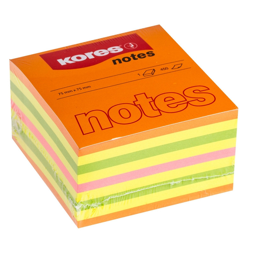 Kores Блок-кубик Kores 48465, 75х75, 4 цвета (450 л)