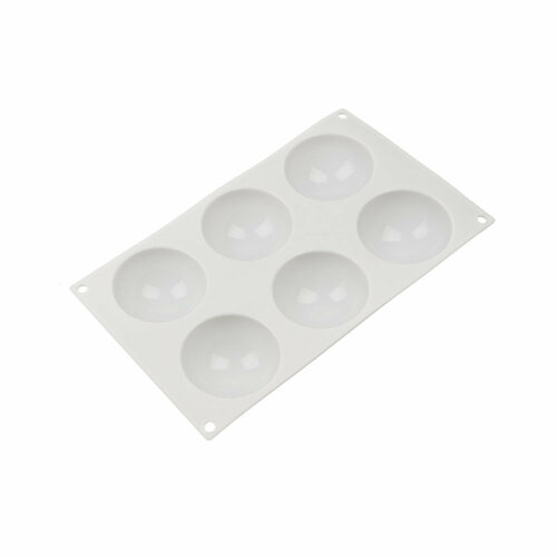 Форма силиконовая S-CHIEF для пирожных SPC-0309 29.6 x 17.3 x 3.5 см полусферы- 6 ячеек