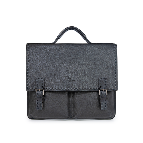 Портфель Pellecon, фактура зернистая, черный